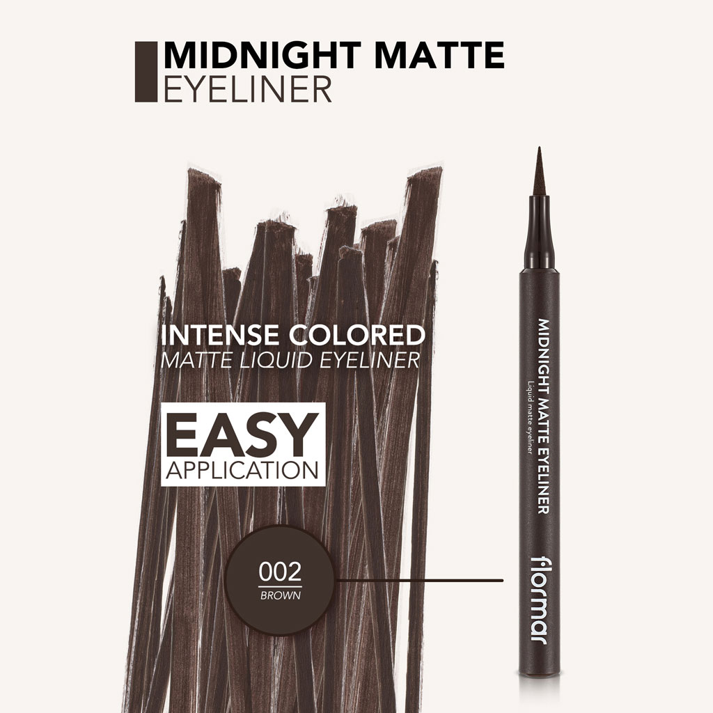 Flormar Liquid Midnight Matte Eyeliner - 002 Brown