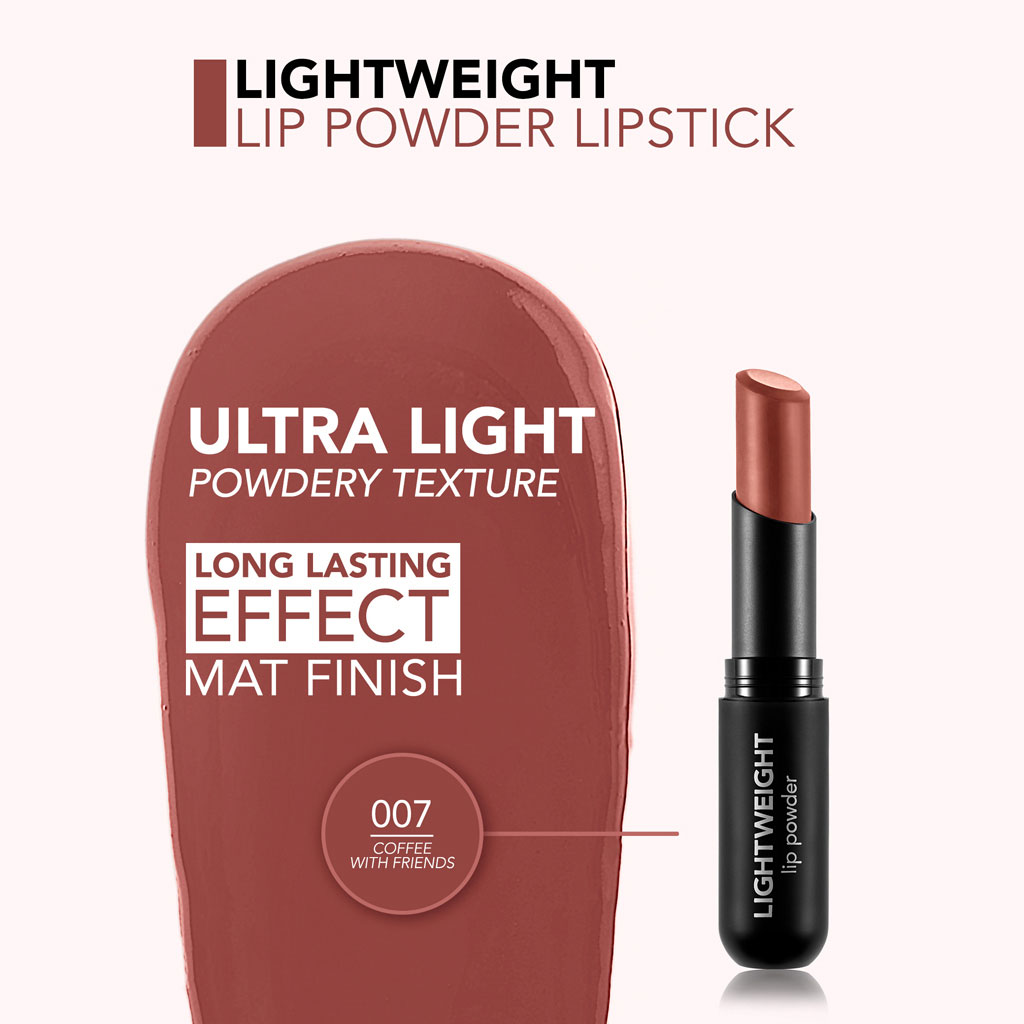 Flormar Lightweight Matte Lip Powder Lipstick - Shade 007 Coffee With Friends
