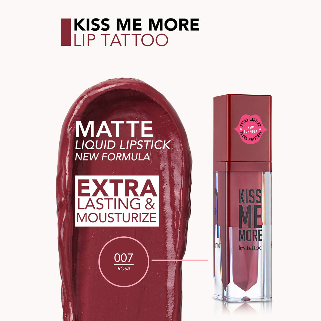 Flormar Matte Liquid Lipstick - Kiss Me More Lip Tattoo 007 Rosa