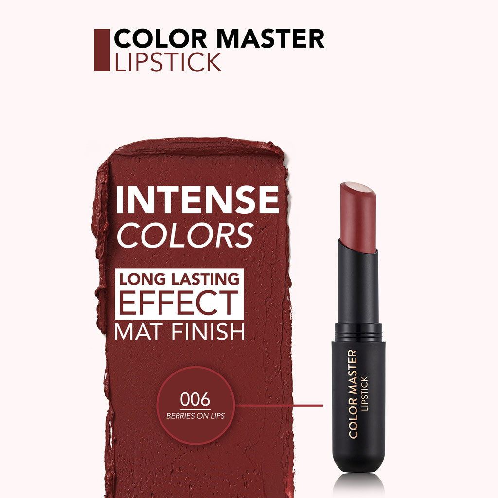 Flormar Color Master Lipstick - Shade 006 Berries On Lips
