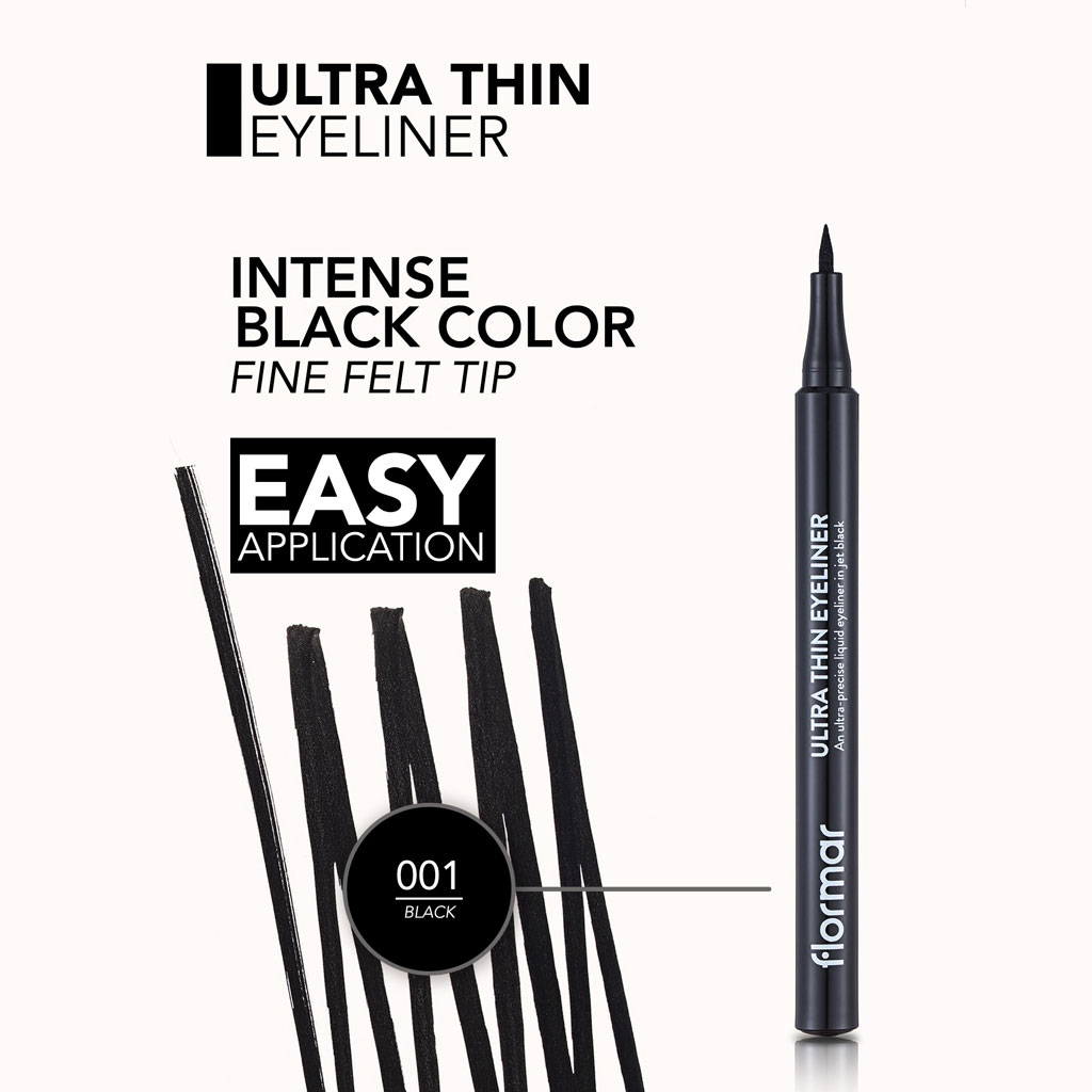Flormar Ultra Thin Eyeliner - 001 Black