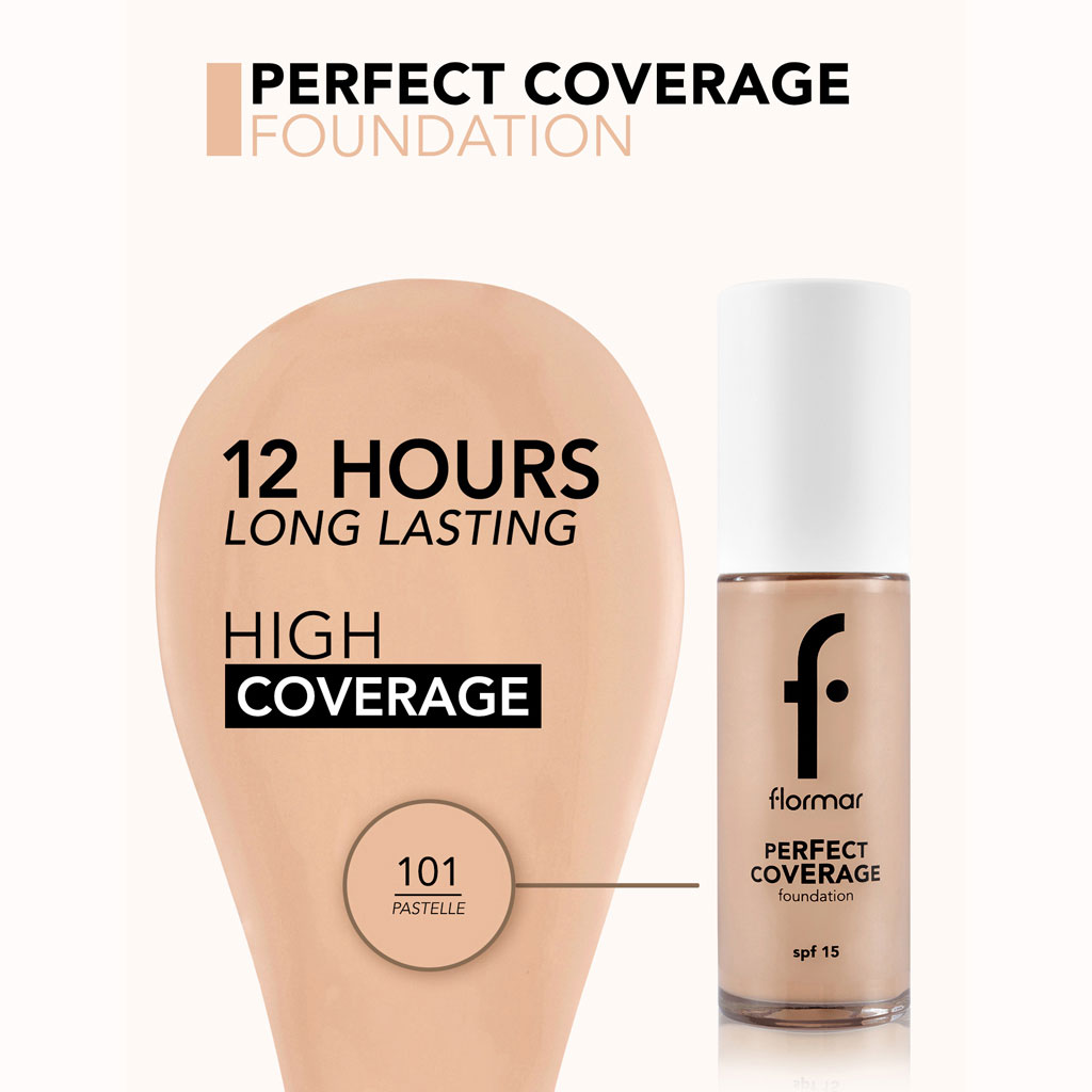 Flormar Perfect Coverage Foundation SPF15 30g - Shade 101 Pastelle 