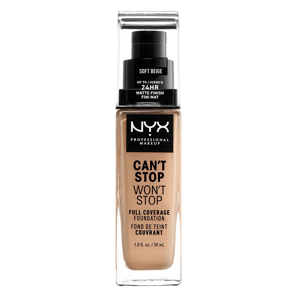 NYX Professional Makeup Can't Stop Won't Stop Full Coverage Foundation 30ml - Shade 7.5 Soft Beige