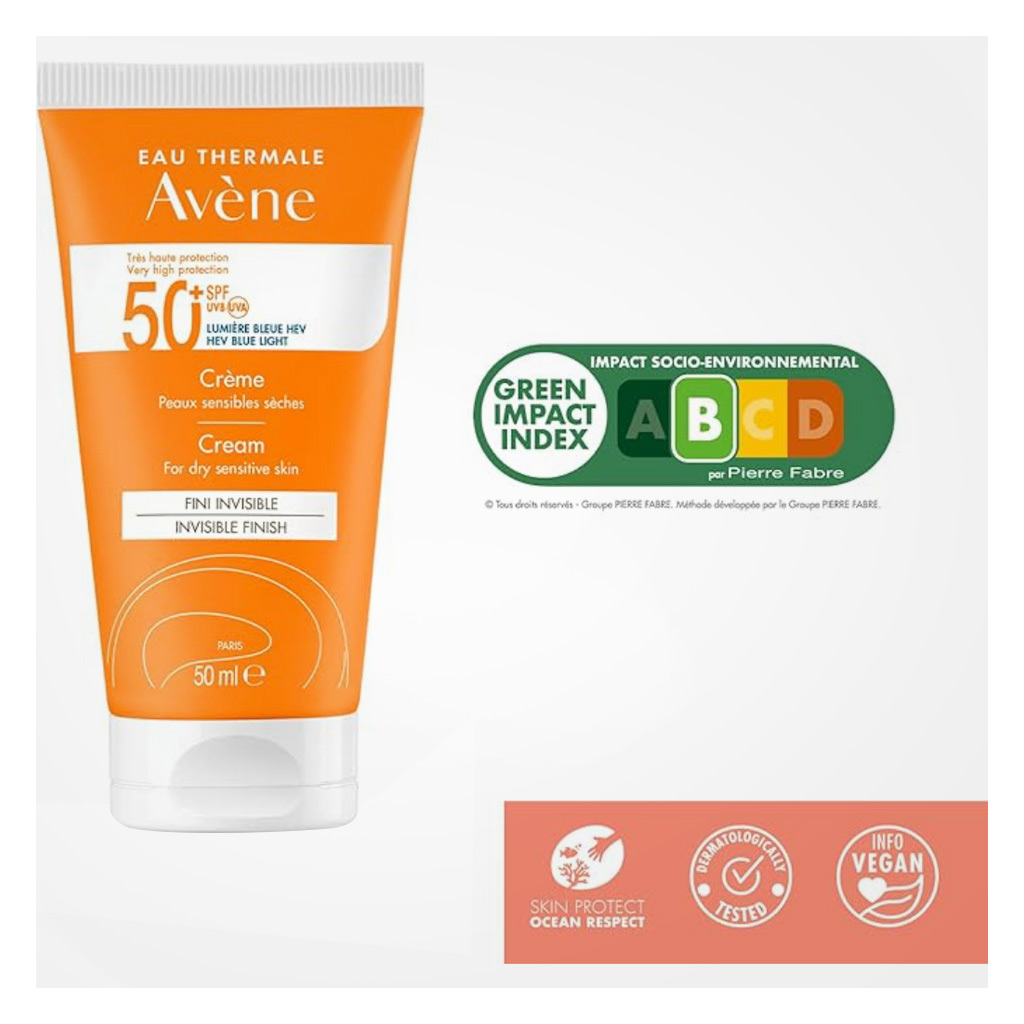 Avene Very High Protection SPF50+ Invisible Finish Cream For Dry Sensitive Skin 50ml - PROMO PACK