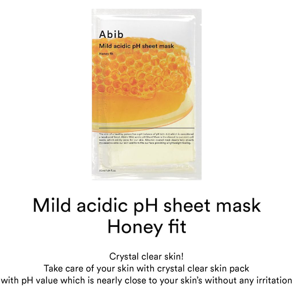 Abib Mild Acidic pH Face Sheet Mask 30ml - Honey Fit, Pack of 10's