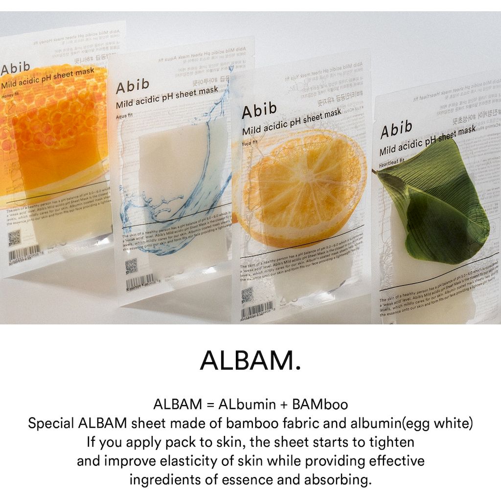 Abib Mild Acidic pH Face Sheet Mask 30ml - Honey Fit, Pack of 10's