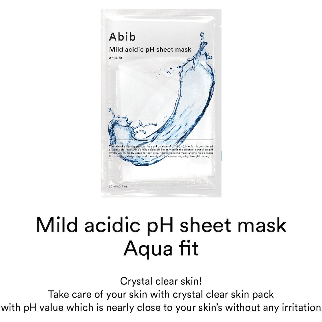Abib Mild Acidic pH Face Sheet Mask 30ml - Aqua Fit, Pack of 10's
