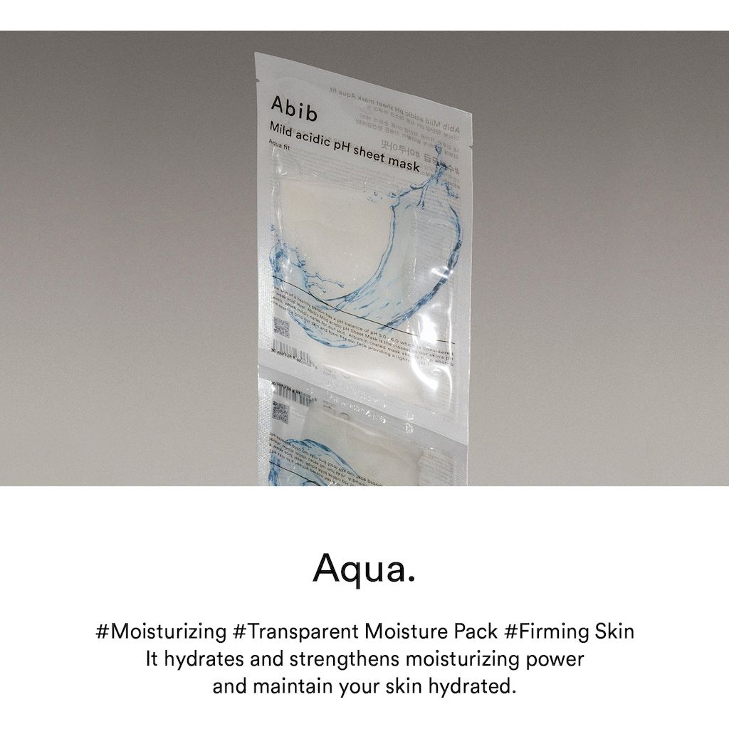 Abib Mild Acidic pH Face Sheet Mask 30ml - Aqua Fit, Pack of 10's