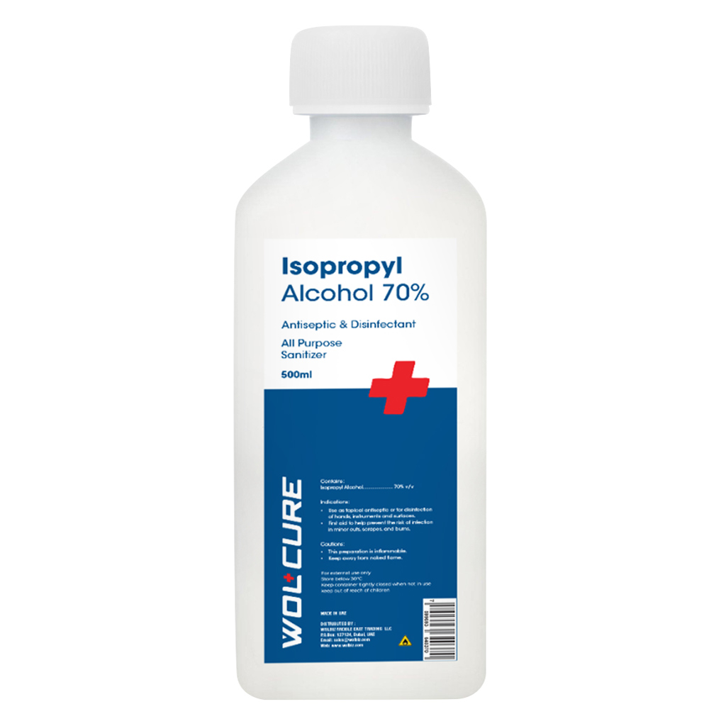 Wolcure Isopropyl Alcohol 70% Antiseptic Solution 500ml
