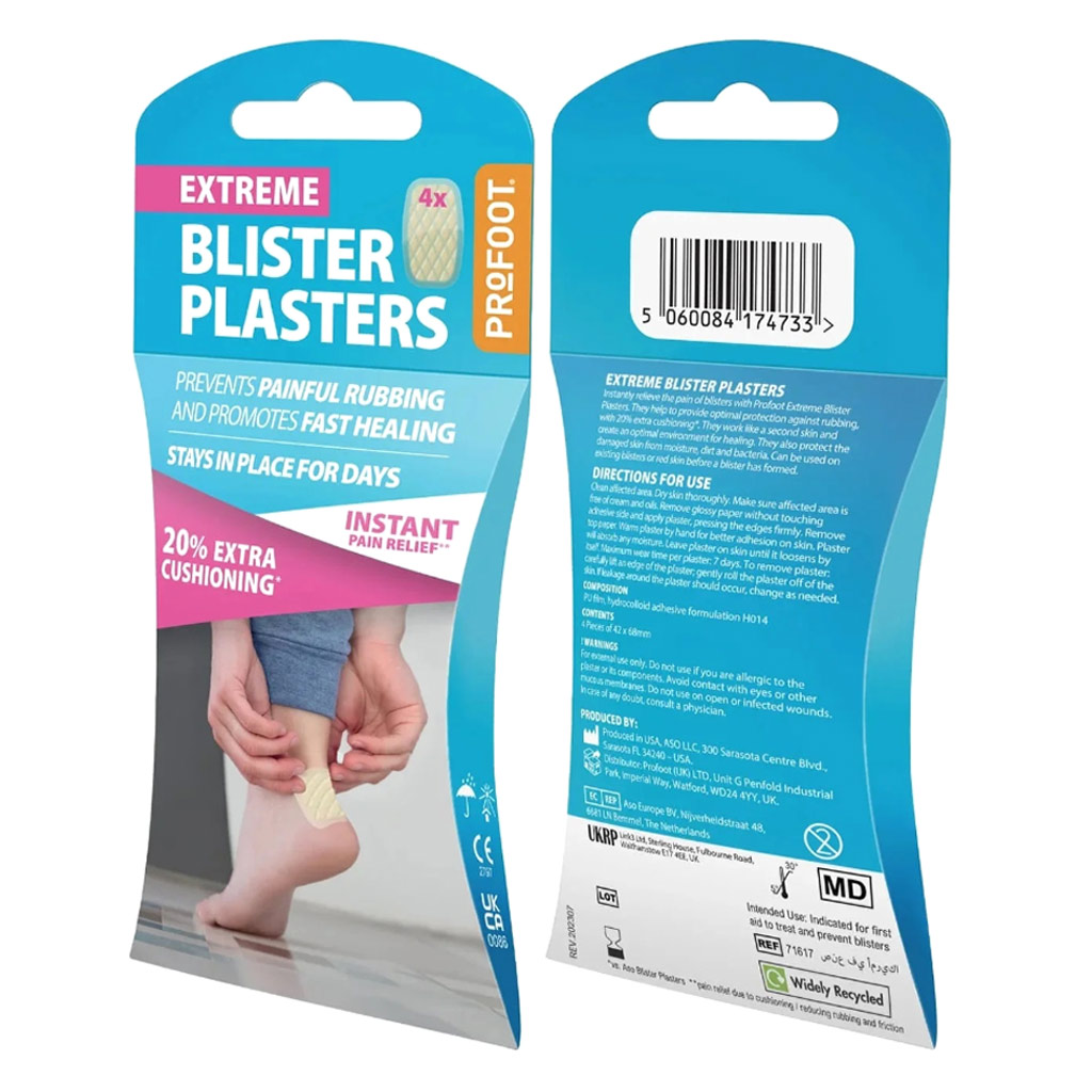 Profoot Extreme Blister Plasters For Instant Pain Relief, Pack of 4's
