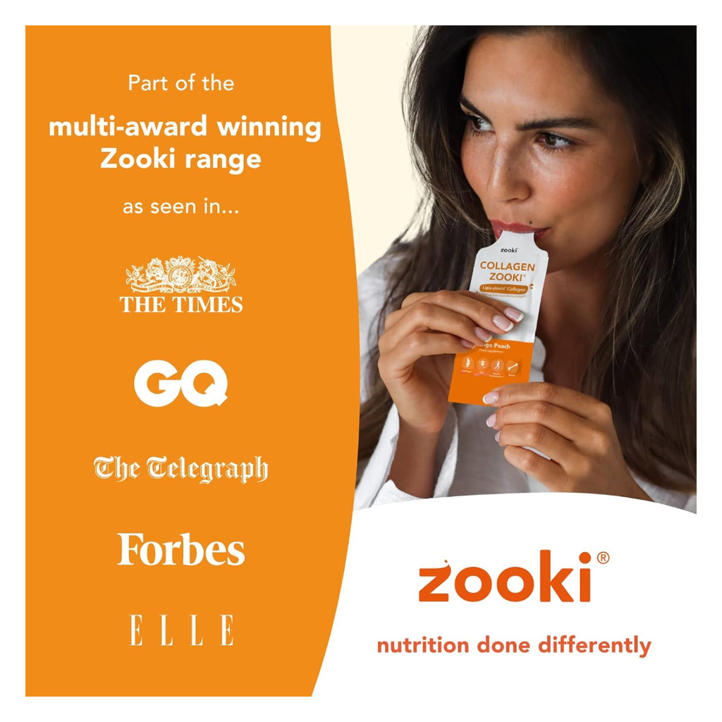 Zooki Marine Collagen 5000mg Mango Peach Flavor Liquid Sachets 15ml, Pack of 14's