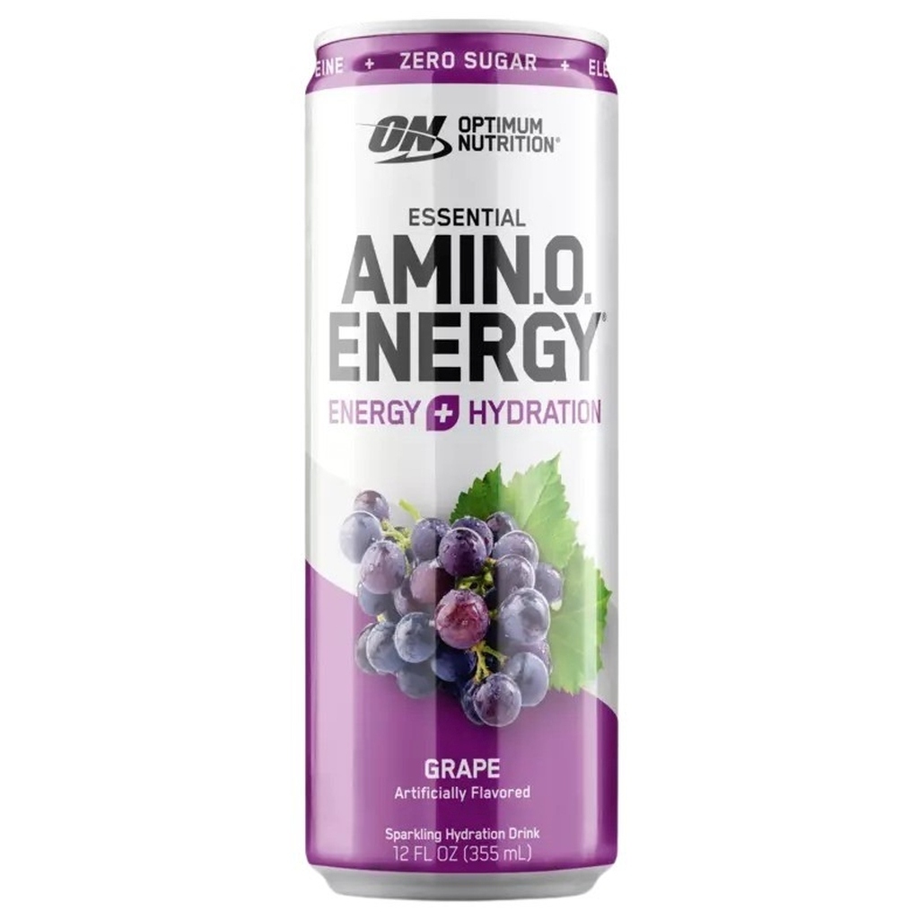 Optimum Nutrition Essential Amin.O. Energy+ Electrolytes Sparkling Drink 12oz - Grape