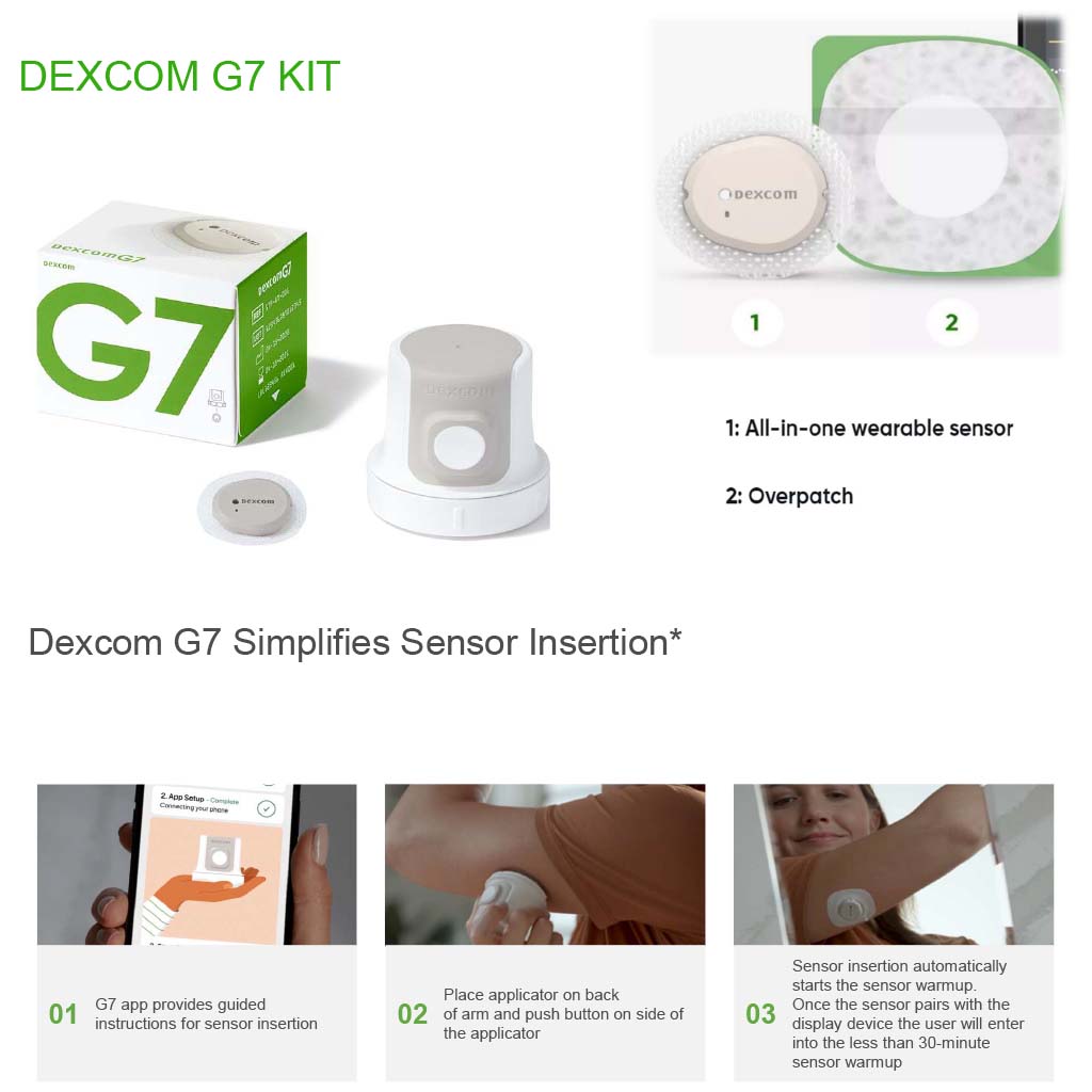 Dexcom G7 Sensor Kit For Continuous Glucose Monitoring, Pack of 1's