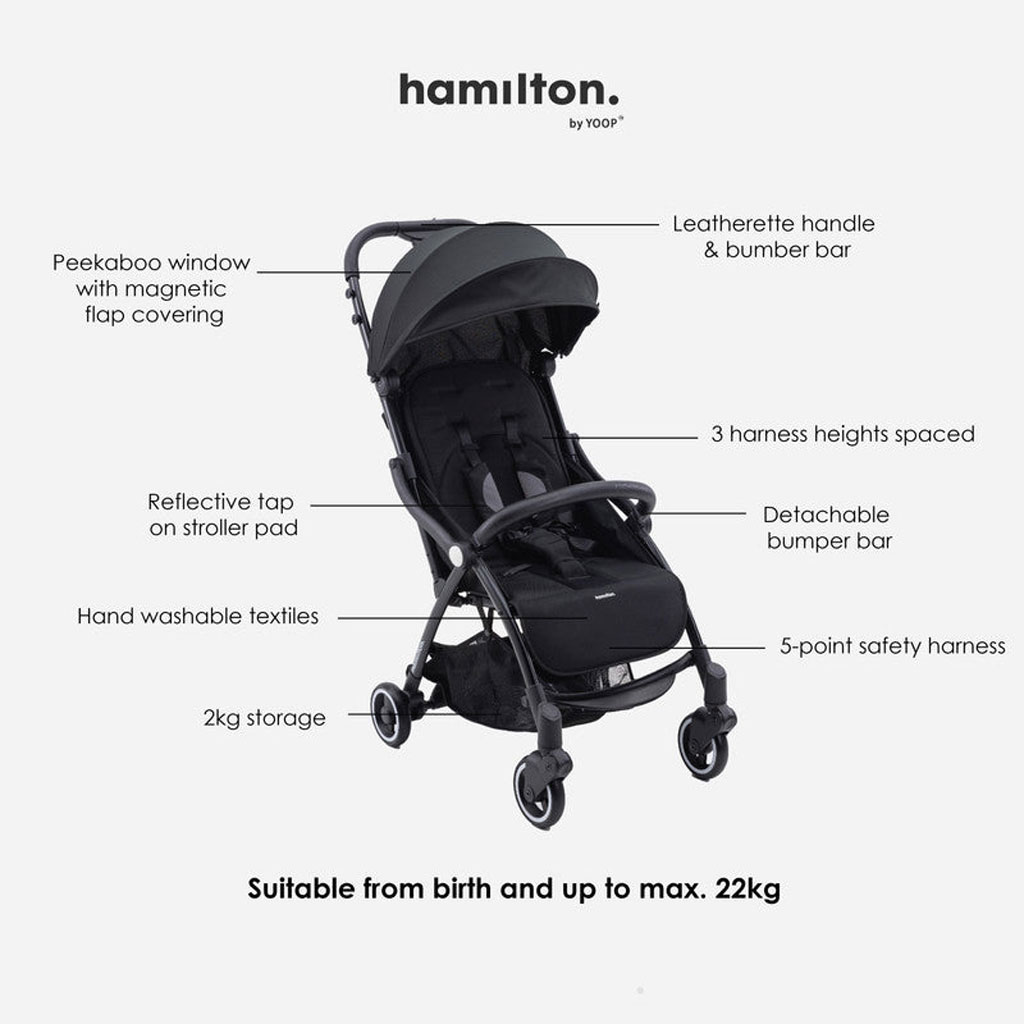 Hamilton by Yoop X1 Premium Baby Stroller - Grey
