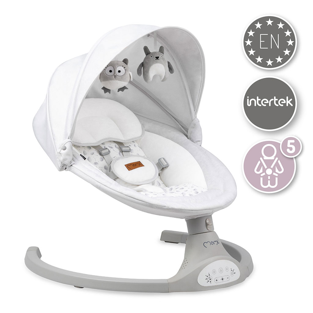 MoMi Kenani Electric Baby Bouncer - Light Grey