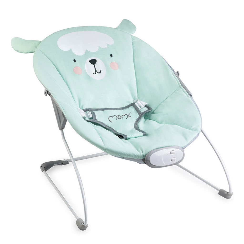 MoMi Glossy Baby Bouncer - Green Lama