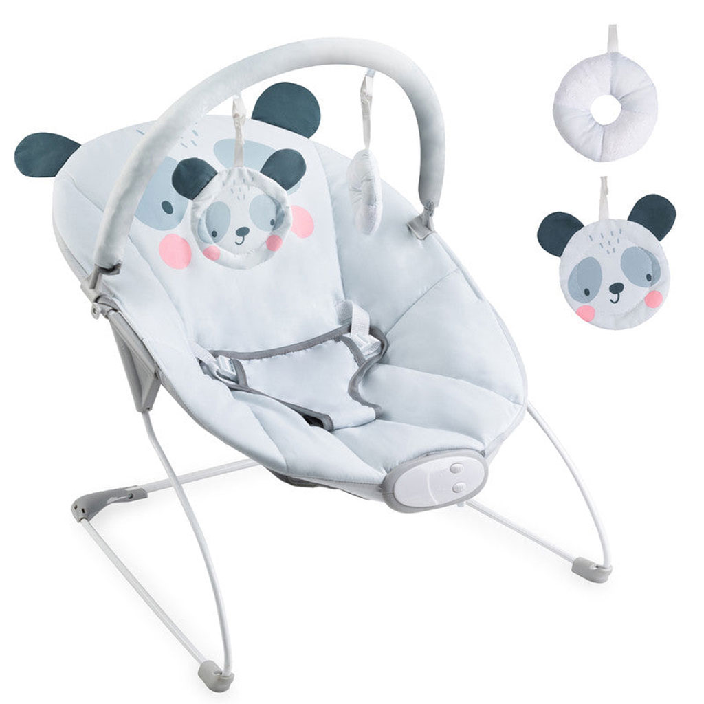 MoMi Glossy Baby Bouncer - Grey Panda