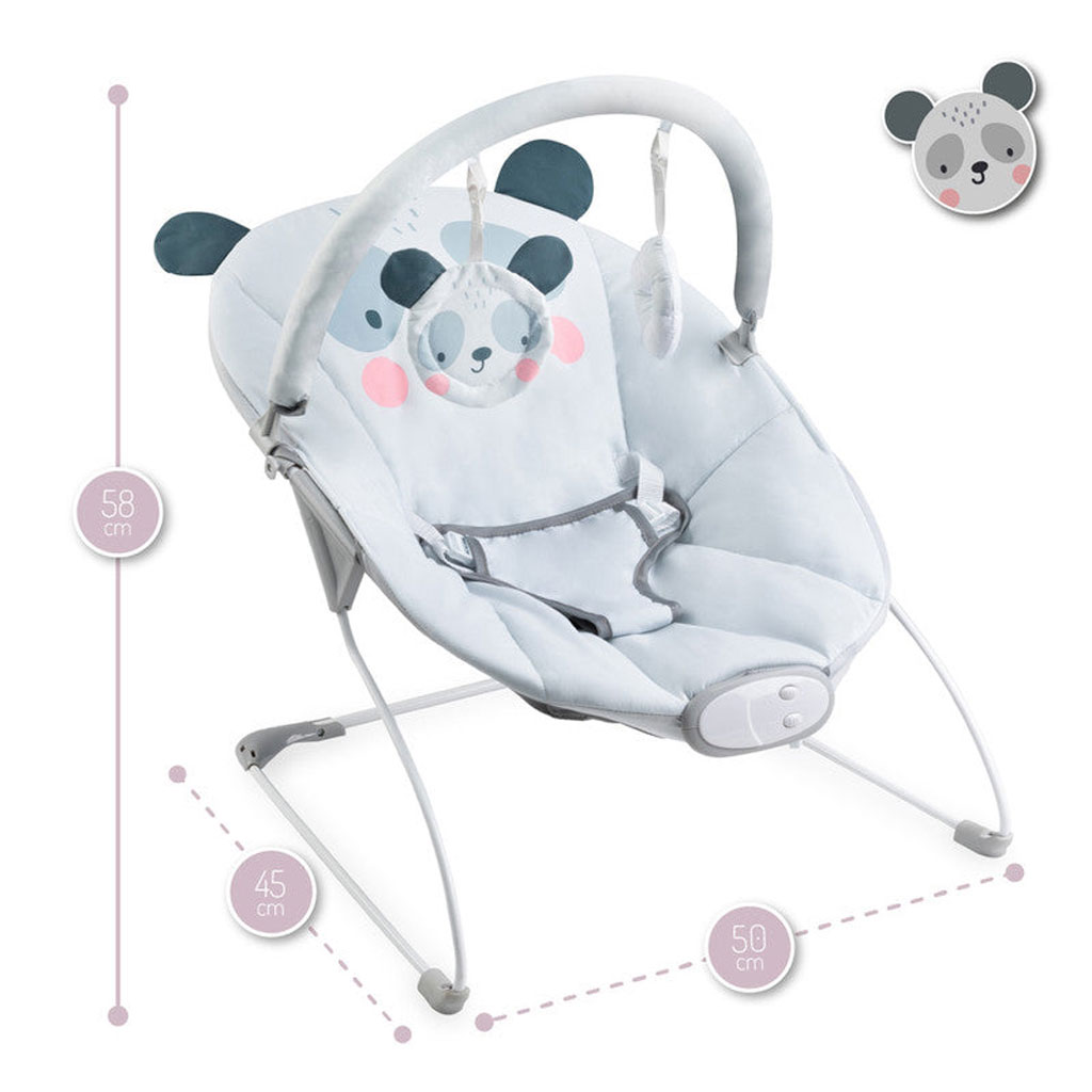 MoMi Glossy Baby Bouncer - Grey Panda
