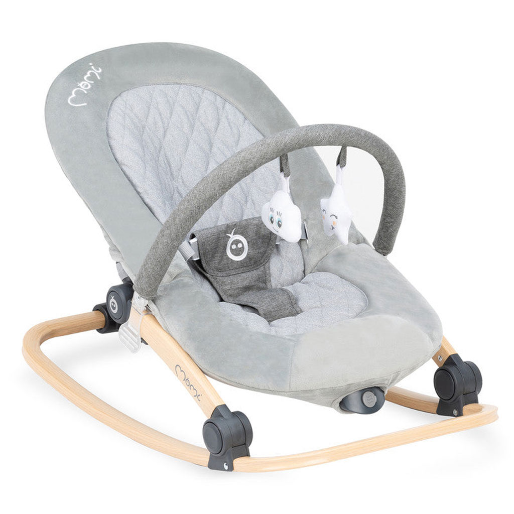 MoMi Lumiwood Baby Rocker Bouncer - Grey