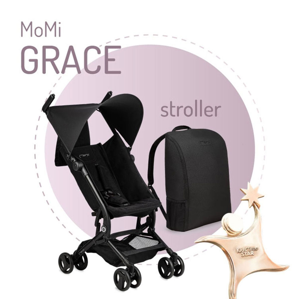 MoMi Grace Travel Baby Stroller - Black