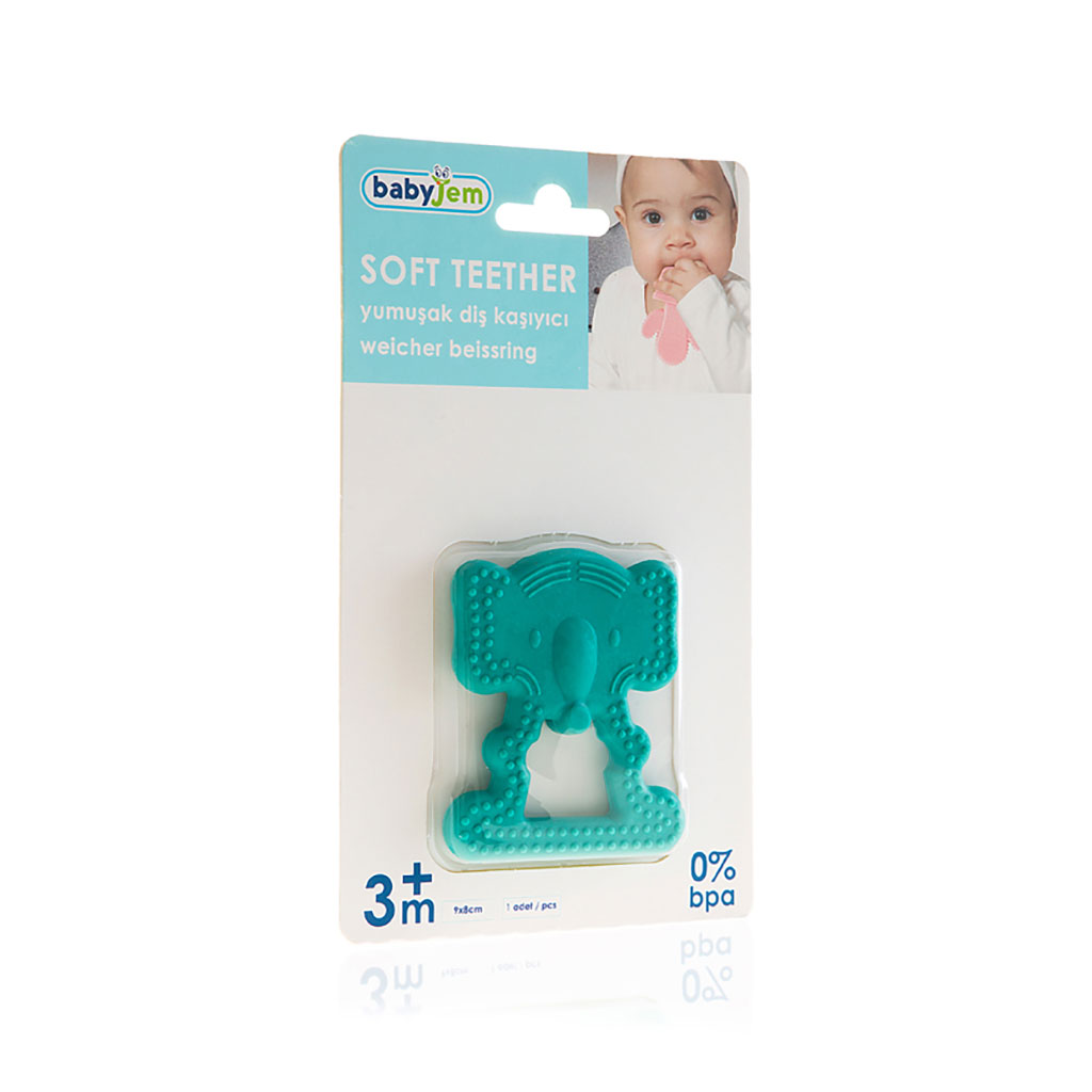 Babyjem Baby Teethering Elephant Gloves For 3+ Month - Green