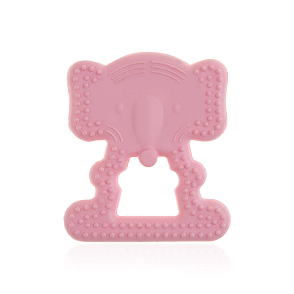 Babyjem Baby Teethering Elephant Gloves For 3+ Month - Pink