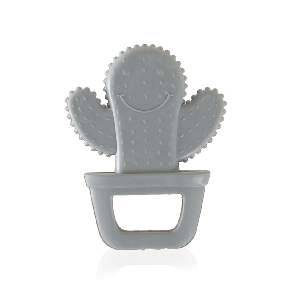 Babyjem Soft Teether Cactus Shape, For 3+ Months Baby - Grey