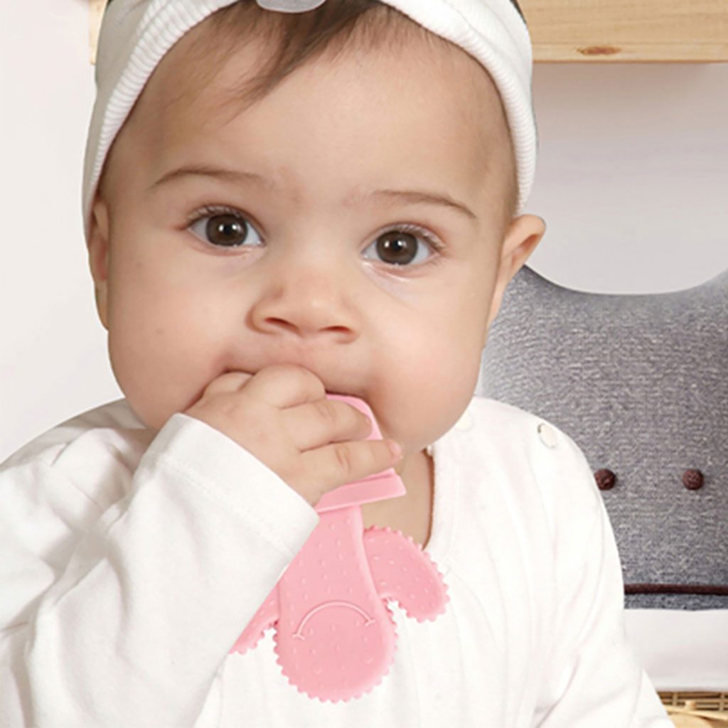 Babyjem Soft Teether Cactus Shape, For 3+ Months Baby - Pink