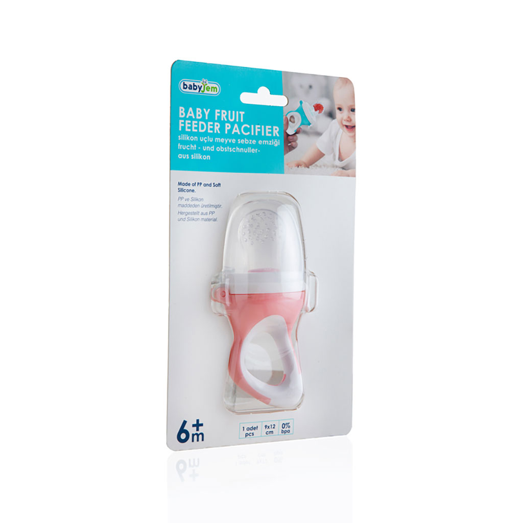 Babyjem Soft Silicone Fruit & Vegetable Feeder Pacifier For 6+ Months Baby - Pink