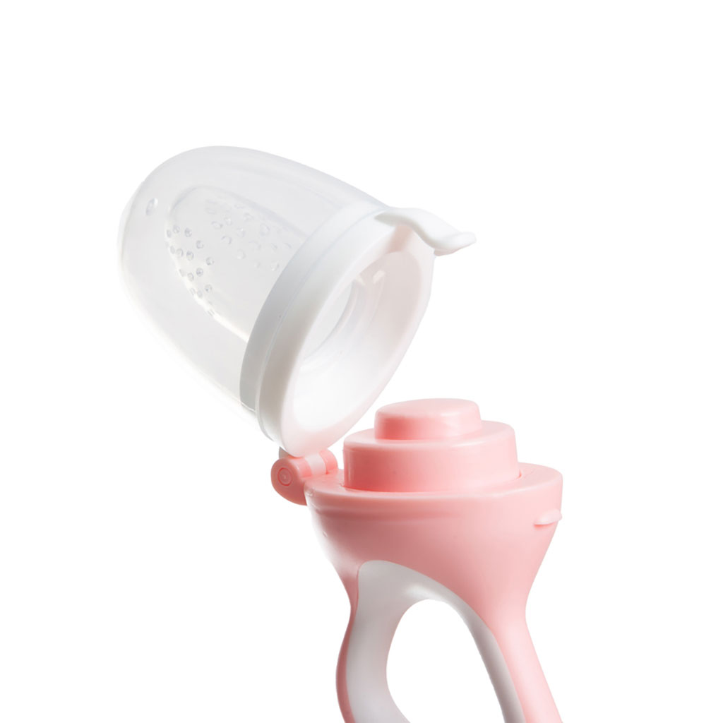 Babyjem Soft Silicone Fruit & Vegetable Feeder Pacifier For 6+ Months Baby - Pink