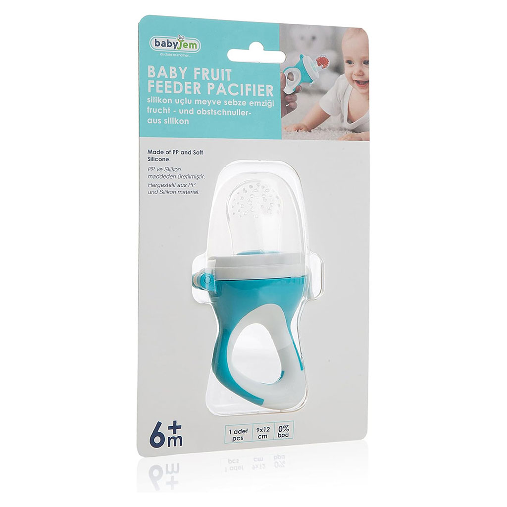 Babyjem Soft Silicone Fruit & Vegetable Feeder Pacifier For 6+ Months Baby - Blue