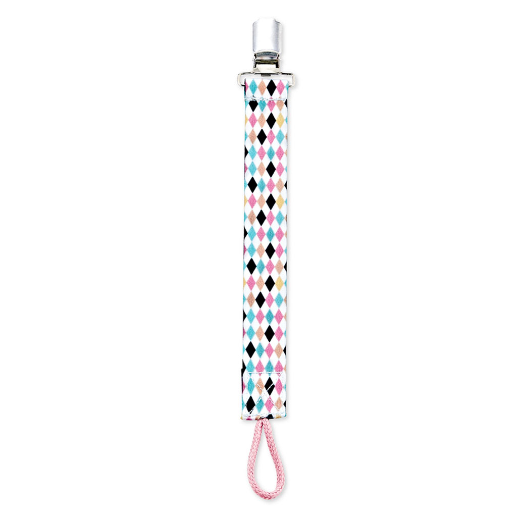 Babyjem Printed Ribbon Baby Pacifier Holder - Multicolour