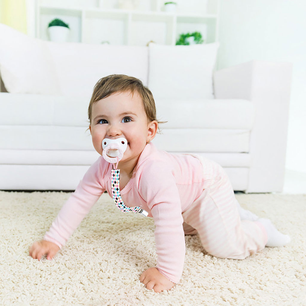 Babyjem Printed Ribbon Baby Pacifier Holder - Multicolour