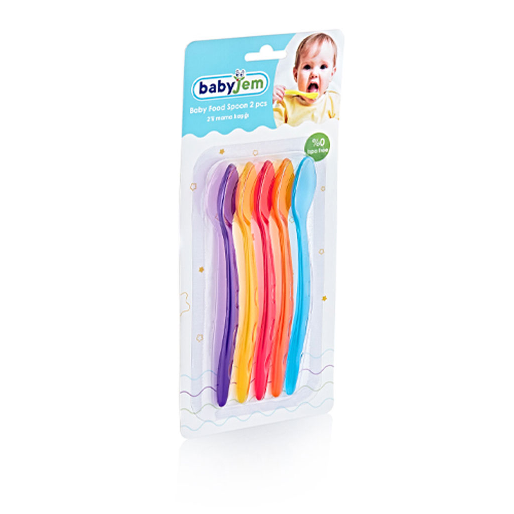 Babyjem Transparent Cup Spoons For 4+ Months Baby - Multicolor, Pack of 5’s