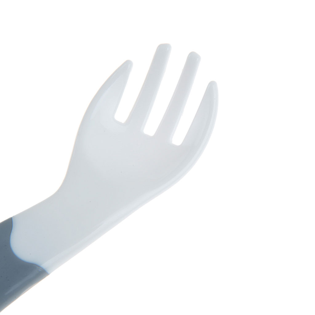 Babyjem Curved Right Handed Fork & Spoon Set For 6+ Months Baby - White