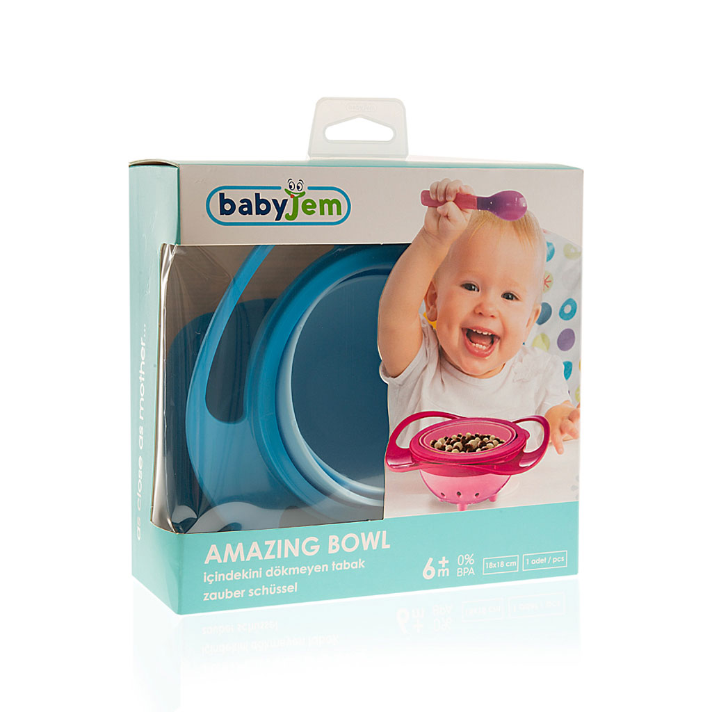 Babyjem No Spill Amazing Feeding Bowl For 6+ Months Baby - Blue