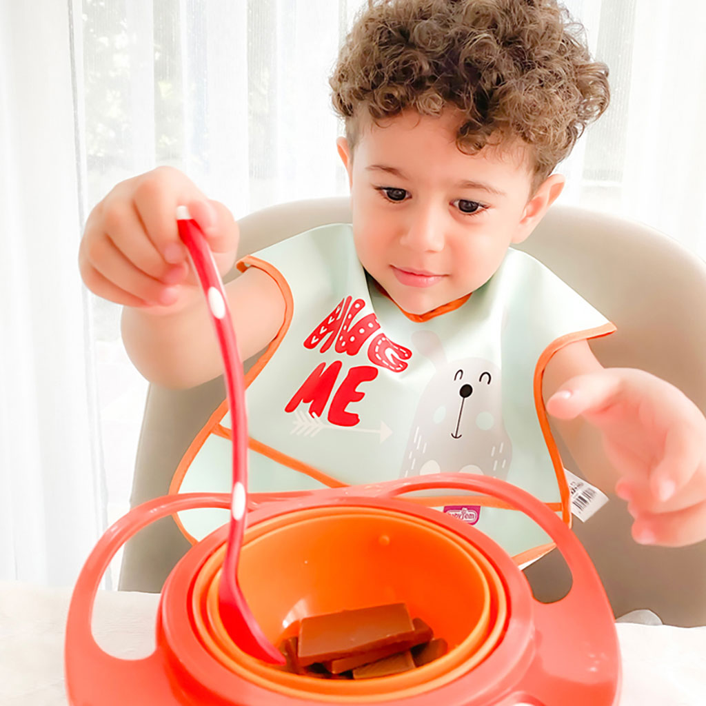Babyjem No Spill Amazing Feeding Bowl For 6+ Months Baby - Orange