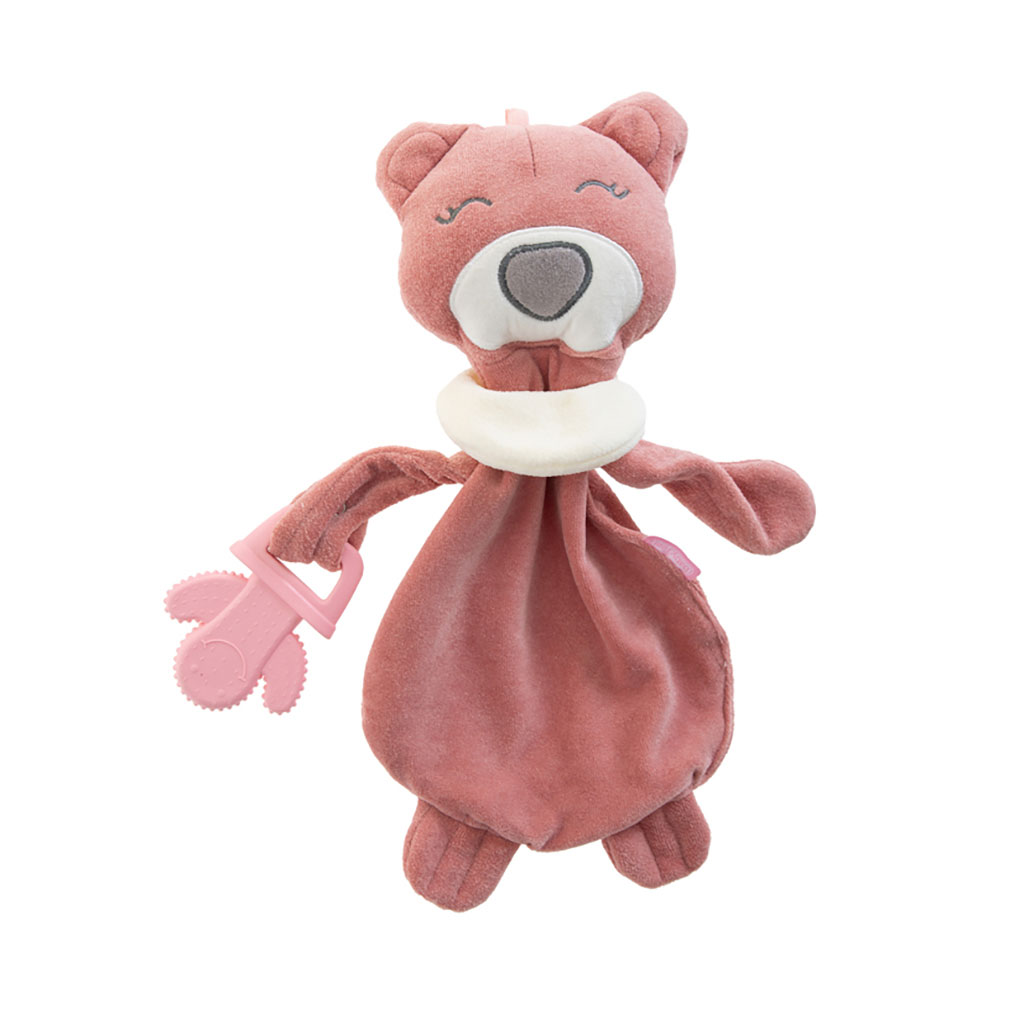 Babyjem Sleep Teddy Bear Baby Teether - Pink
