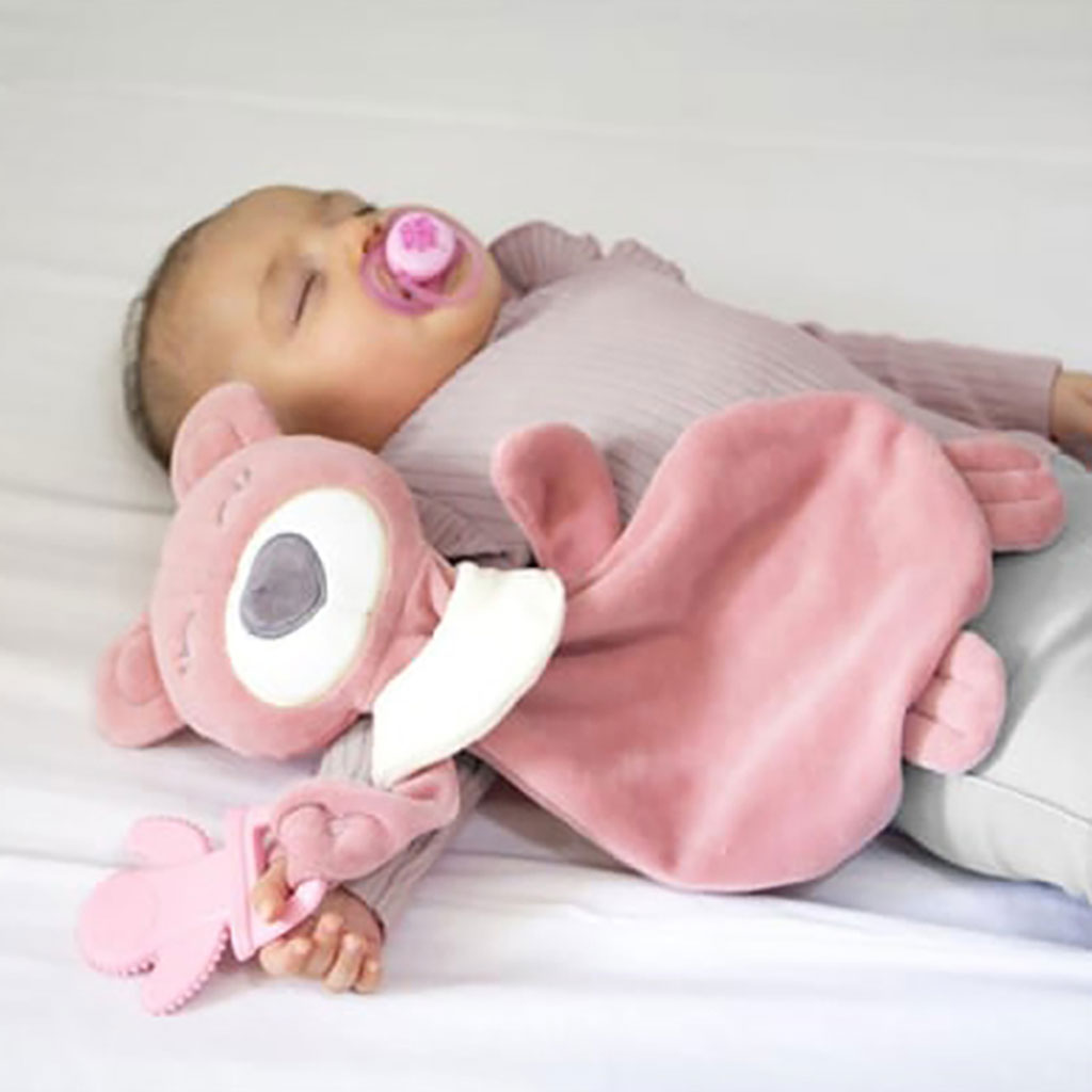 Babyjem Sleep Teddy Bear Baby Teether - Pink