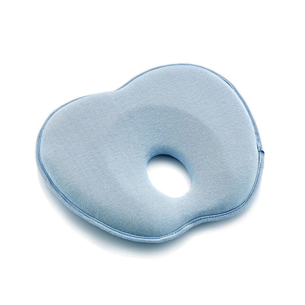 Babyjem Flat Head Baby Pillow For 0-6 Months, Color - Blue