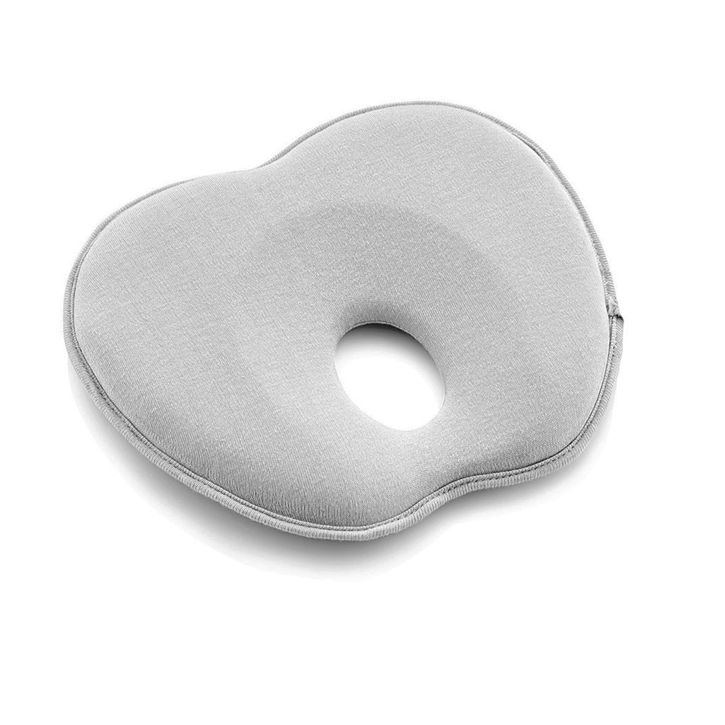 Babyjem Flat Head Baby Pillow For 0-6 Months, Color - Grey