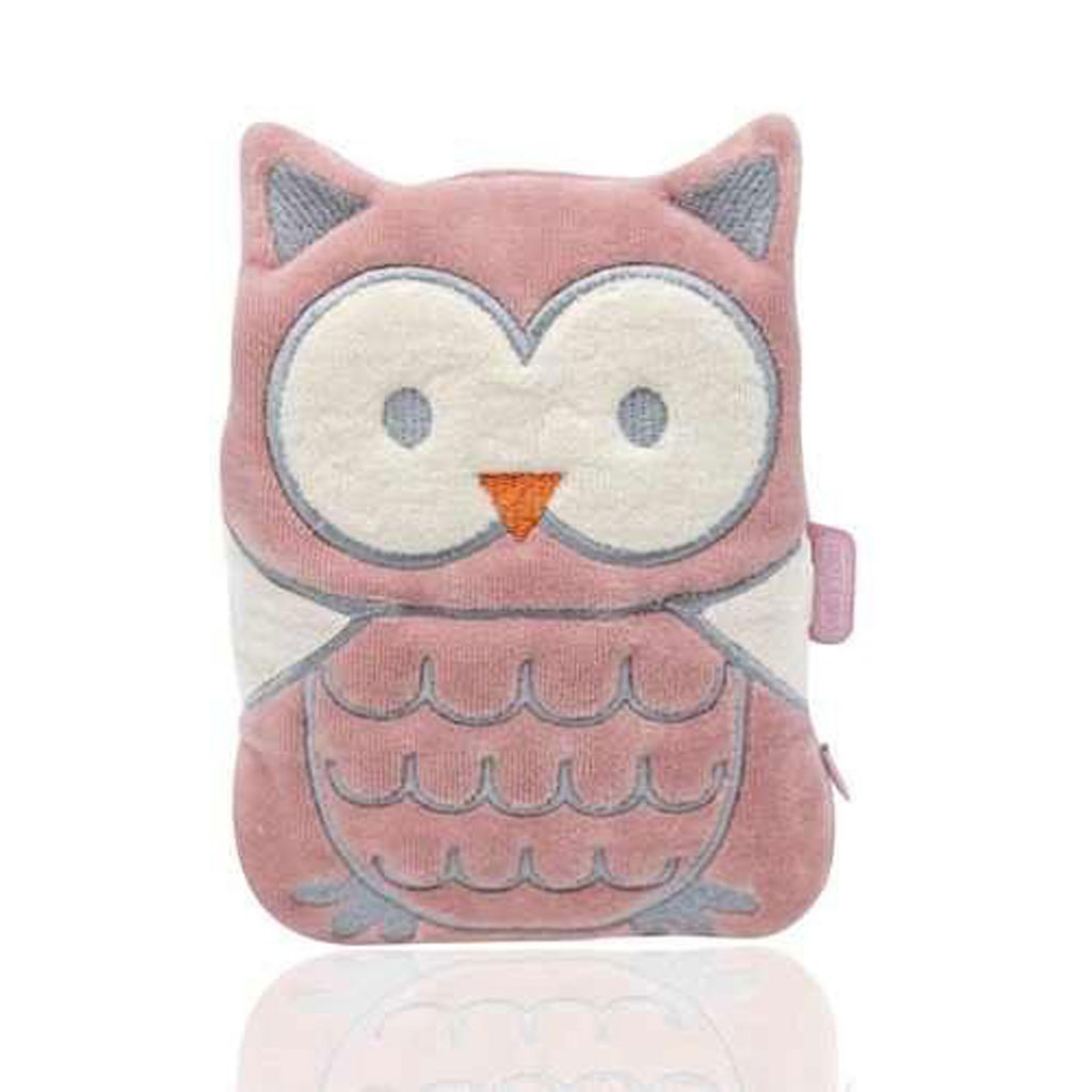 Babyjem Cherry Seeds Filled Velvet Colic Owl Shaped Baby Pillow - Rose