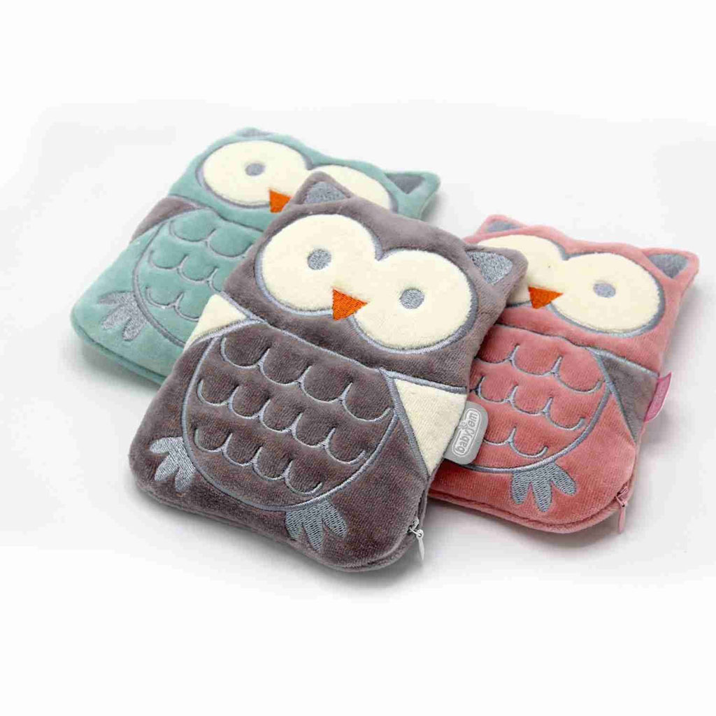 Babyjem Cherry Seeds Filled Velvet Colic Owl Shaped Baby Pillow - Rose