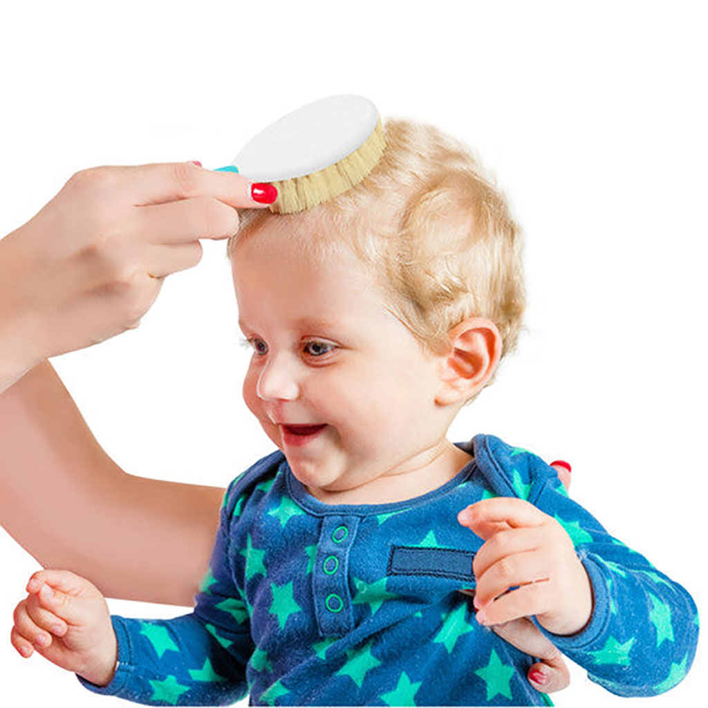 Babyjem Brush & Comb Set With Natural Bristles For 0+ Months, Color - Blue