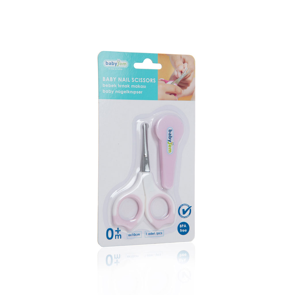 Babyjem Nail Scissors With Case - Pink