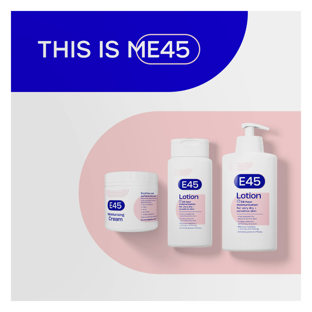 E45 Moisturising Body Cream For Dry Skin 350g