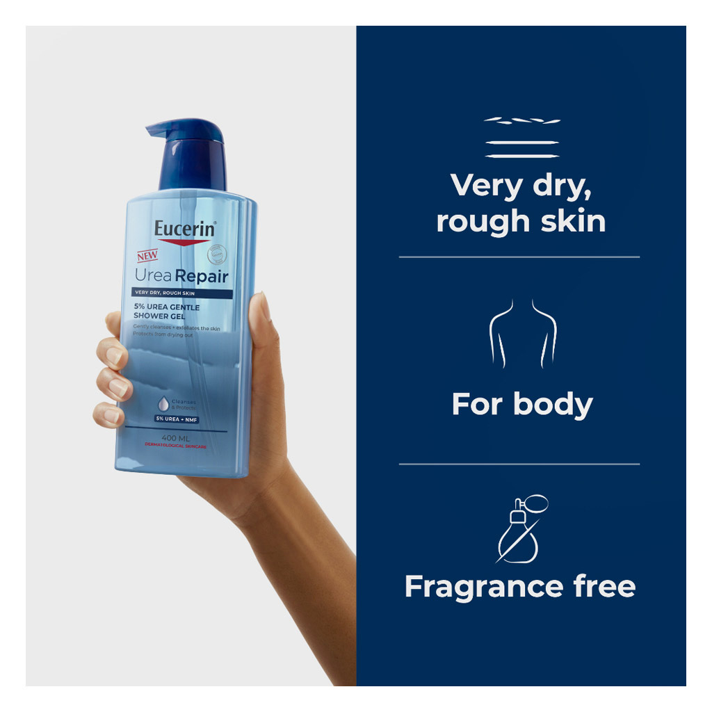 Eucerin 5% Urea Repair Gentle Shower Gel For Very Dry & Rough Skin 400ml 