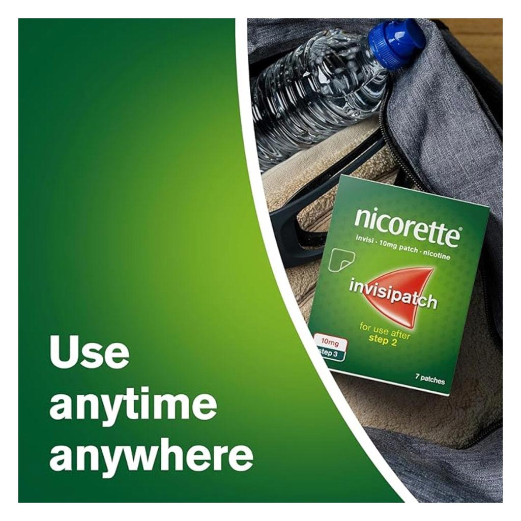 Nicorette Nicotine 10mg Invisi Patches, Pack of 7’s