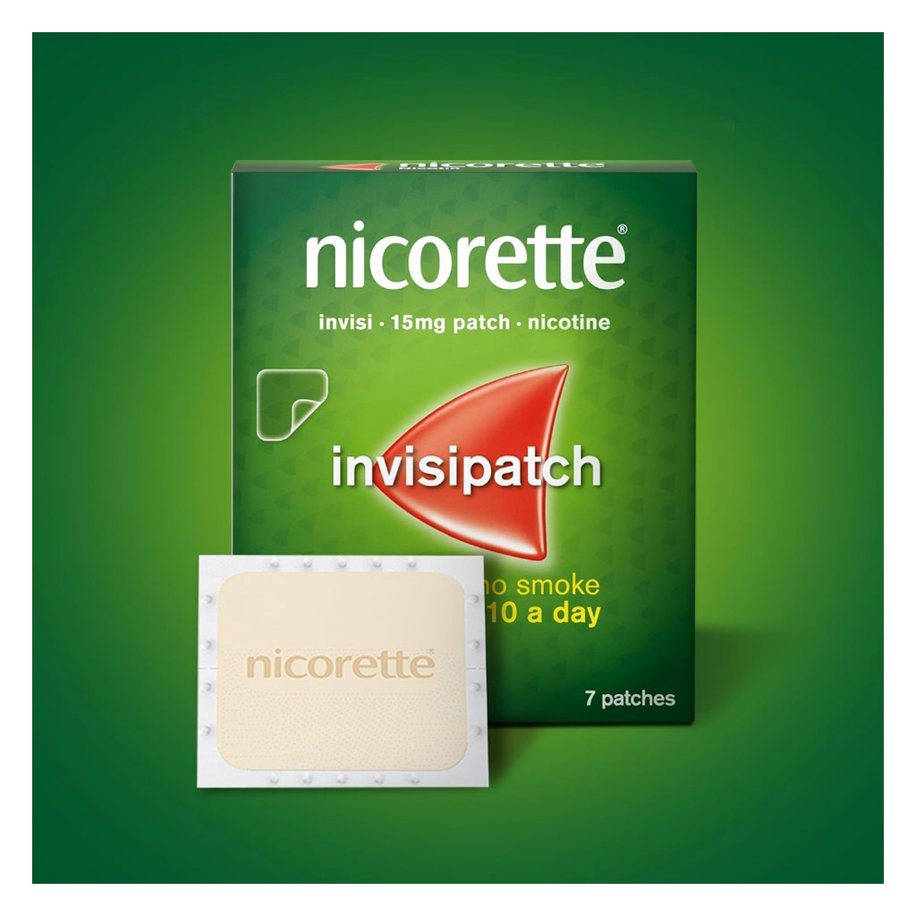 Nicorette Nicotine 15mg Invisi Patches, Pack of 7’s