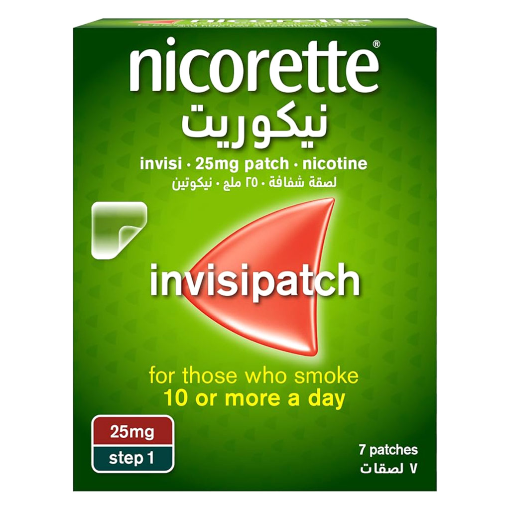 Nicorette Nicotine 25mg Invisi Patches, Pack of 7’s